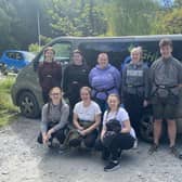 Denny High School pupil Brodie McClurg (second from right) and his friends have raised almost £3000 after takomg on a bungee jump in aid of five charities. Contributed.