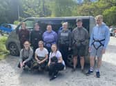 Denny High School pupil Brodie McClurg (second from right) and his friends have raised almost £3000 after takomg on a bungee jump in aid of five charities. Contributed.