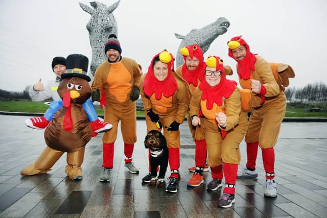It was chase the turkey time at the Helix on Sunday. Pictures: Alan Murray
