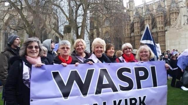 Councillor Lorna Binnie with fellow Waspi campaigners. Picture: Contributed