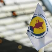 GLASGOW, SCOTLAND - JUNE 03: A detailed view of the corner flag prior to the Scottish Cup Final between Celtic and Inverness Caledonian Thistle at Hampden Park on June 03, 2023 in Glasgow, Scotland. (Photo by Mark Runnacles/Getty Images)