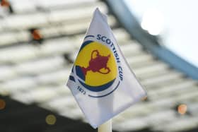 GLASGOW, SCOTLAND - JUNE 03: A detailed view of the corner flag prior to the Scottish Cup Final between Celtic and Inverness Caledonian Thistle at Hampden Park on June 03, 2023 in Glasgow, Scotland. (Photo by Mark Runnacles/Getty Images)