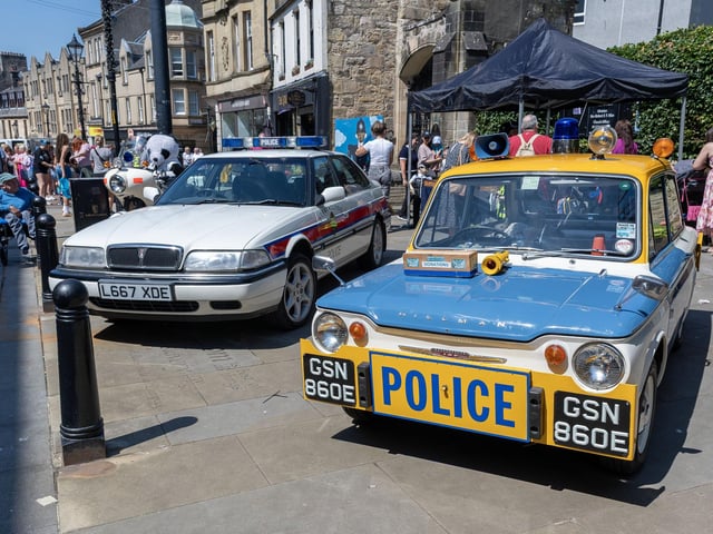 Classic police vehicles.