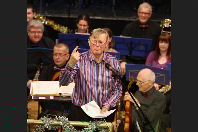Conductor, Robert Tait entertaining the audience.