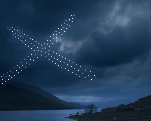 A total of 150 drones flew over Spean Bridge in the Highlands to showcase Gary Wilson's designs