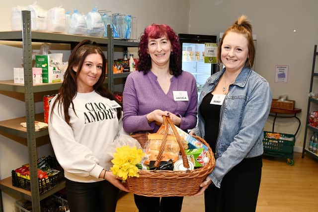 1st Step Community Pantry in the Howgate Shopping Centre, pictured: Kirsty Dove, volunteer and board member; Angela McGill, coordinator 1st step food pantry and Mandi Whytock, volunteer.







1st step inspiring recovery have bases in Longcroft Hall Linlithgow, Recycling Centre, Bridgend Community Centre and Howgate Shopping Centre Falkirk. The charity supports recovery from addictions and having a positive impact on the community through their pantry, community cafe, gardening, bike repair and recovery meetings.