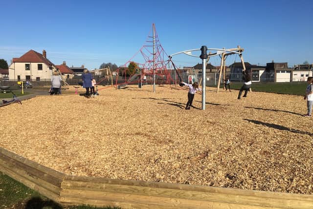 Children are enjoying making use of the new playparks