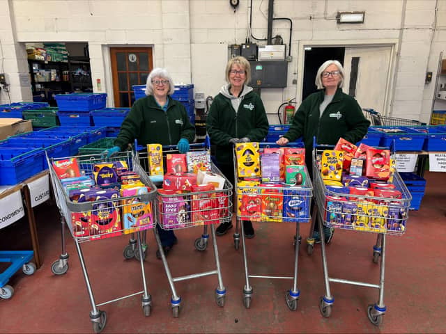 Tridents donated 150 Easter eggs to the Falkirk Foodbank (Photo: FVT)