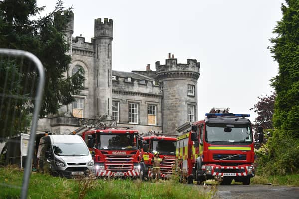 Four fire appliances remain at the former Airth Castle Hotel following a fire in the early hours of this morning.  (Pics: Michael Gillen)