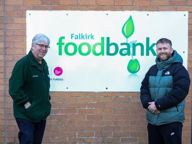 Falkirk Food Bank chairman Alastair Blackstock and OWNNIT's Liam Healy
(Picture: Submitted)
