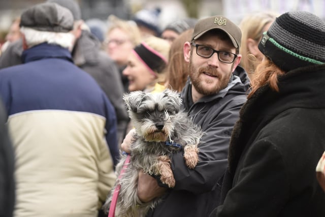 People (and their pets) attended outside the Rec on Saturday morning.