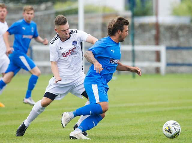 Bo'ness United warmed up for Celtic B's visit with a 7-0 thumping of Vale of Leithen (Pic by Bill McBurnie)