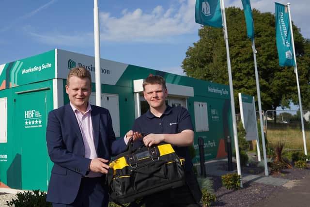 John received his tools from local MP Euan Stainbank. (Pic. Contributed.)