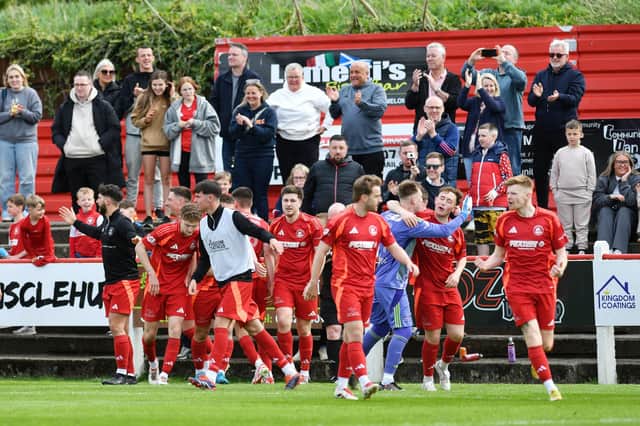 Camelon Juniors secured the East of Scotland First Division title last Saturday after a 1-0 win over Crossgates Primrose (Pics by Michael Gillen)