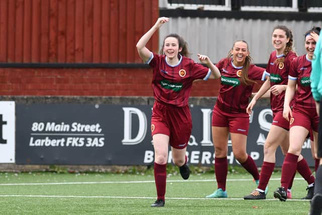 Amy MacLarty opened the scoring after just two minutes against Falkirk during Stenhousemuir's 6-0 win (Photo: Michael Gillen)