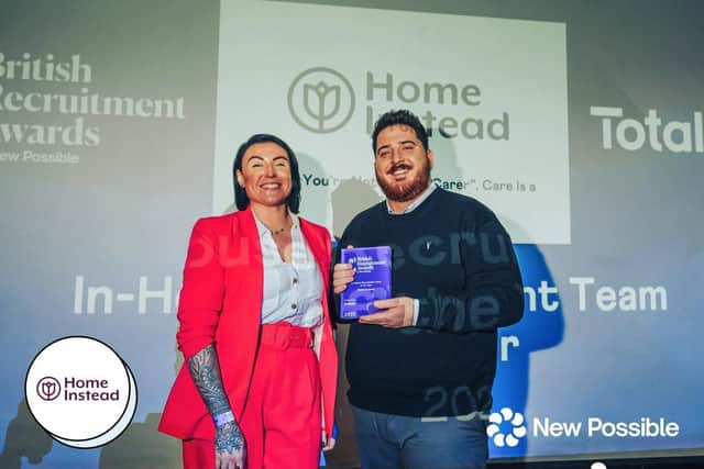 Home Instead's Fiona Lauder and Stewart Robertson at the British Recruitment Awards
(Picture: Submitted)