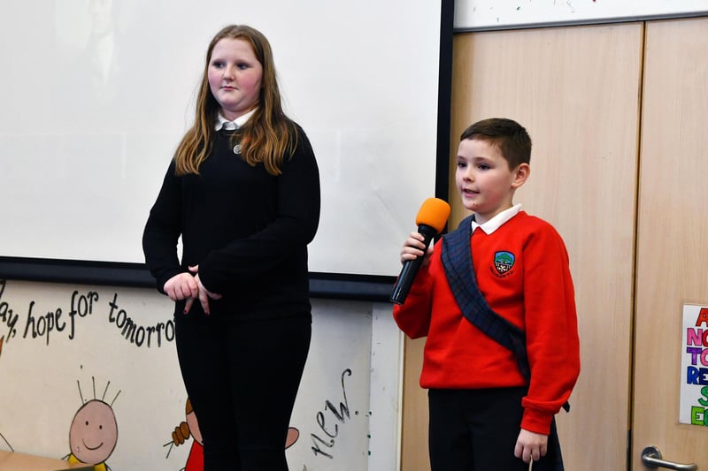 Youngsters recited the best known work of Burns