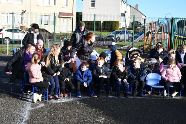 Youngsters enjoying the community campfire event, which had a Scottish theme.