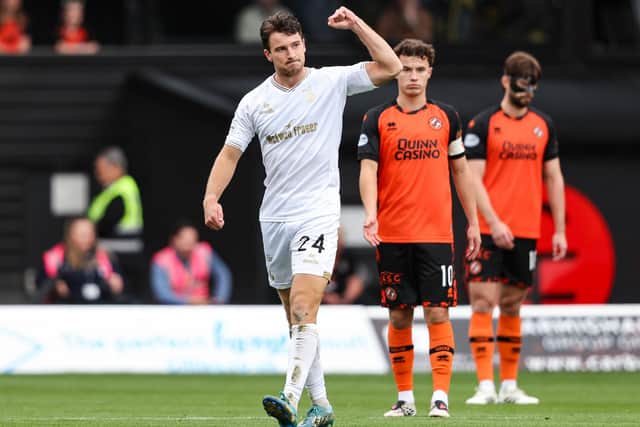 Jacob Murrell's first Falkirk goal wasn't enough for the Bairns to secure all three points against Dundee United (Photo: Ross MacDonald/SNS Group)