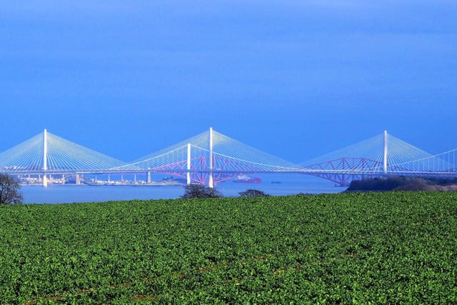 Three bridges over the Forth - Queensferry Crossing, Forth Road Bridge and Forth Bridge, taken by Gordon Clark