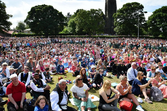 The sun shone on the crowds packed into Glebe Park