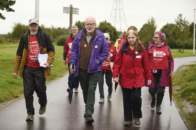 The sponsored walk on Saturday, which was supported by representatives from local churches and members of the public, was held to raise money for Christian Aid.