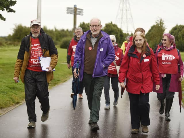 The sponsored walk on Saturday, which was supported by representatives from local churches and members of the public, was held to raise money for Christian Aid.