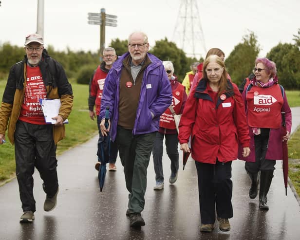 The sponsored walk on Saturday, which was supported by representatives from local churches and members of the public, was held to raise money for Christian Aid.