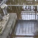 HSE found the metal grating in the sump had given way, plunging the workers leg into the caustic solution.  (Pic: HSE)