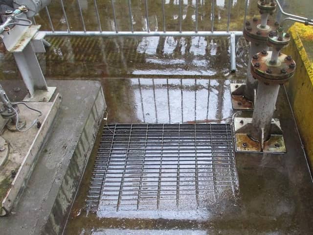 HSE found the metal grating in the sump had given way, plunging the workers leg into the caustic solution.  (Pic: HSE)