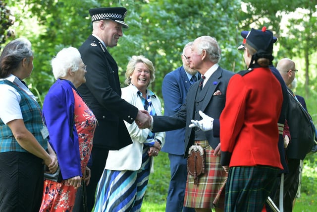 He was also met by assistant chief constable Tim Mairs, Falkirk Council chief executive Kenneth Lawrie, Falkirk East MP Martyn Day, MSP Michelle Thomson and Bo'ness Community Council convenor Madelene Hunt.