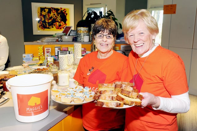 Helen and Ann on tea duty at Saturday's event in the Larbert centre.