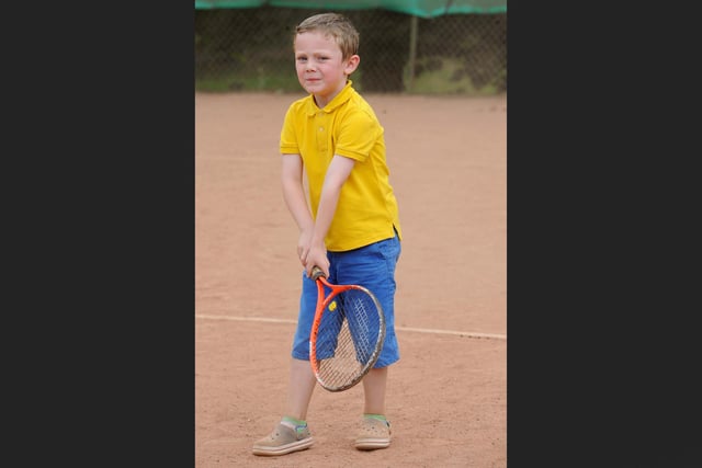 Total concentration ready to return a serve.