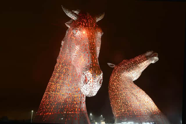 The Kelpies will be lit up in red tonight to  mark #Red4Research Day