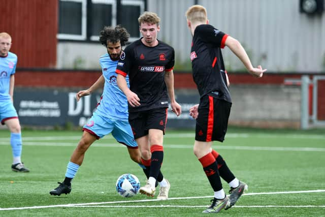 Kieran Dolan on the ball for Camelon Juniors (Photo: Michael Gillen)