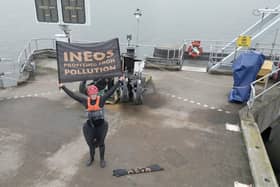 Earlier this year activists used kayaks to gain access to Ineos oil terminal in an effort to get their environmental message across
(Picture: submitted)