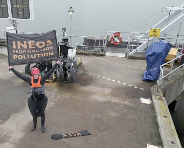 Earlier this year activists used kayaks to gain access to Ineos oil terminal in an effort to get their environmental message across
(Picture: submitted)