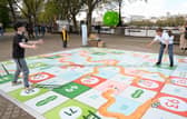 As part of Specsavers’ campaign to raise awareness of childhood myopia, and the benefits of spending time outdoors in the reducing the risk of developing the condition, a giant outdoor snakes and ladders installation appeared on London’s South Bank on Wednesday April 16.