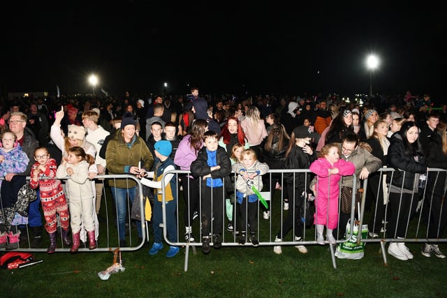 Crowds gathered in the park for the annual event.