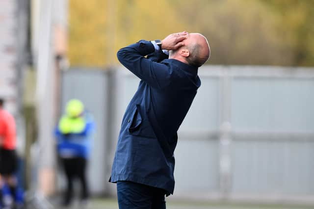 Paul Sheerin was angered and frustrated as his side lost a late goal (Pictures Michael Gillen)