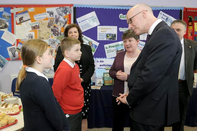 John Swinney on a visit to Grangemouth High School (Pic: Michael Gillen)
