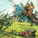 The knights attack the Scottish spearmen during the first Battle of Falkirk.  (Pic: submitted)