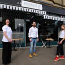 Antonio's Deli staff Alina Ionescu, Andrea Risiglione and Natalia Bator are preparing to reopen the Falkirk shop on Thursday, when customers will be able to settle their bill using cryptocurrency. Picture: Michael Gillen.