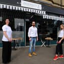 Antonio's Deli staff Alina Ionescu, Andrea Risiglione and Natalia Bator are preparing to reopen the Falkirk shop on Thursday, when customers will be able to settle their bill using cryptocurrency. Picture: Michael Gillen.