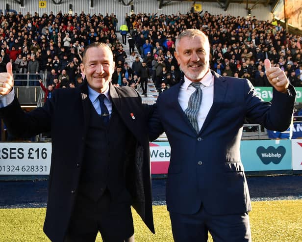 Sammy McGivern and Simon Stainrod before a match against Dunfermline earlier this campaign: both are included in the voting list for the initiative (Photo: Michael Gillen)