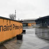 A fence was damaged at Kinnaird Primary School. Pic: Michael Gillen