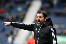 Paul Hartley pictured as Cove boss at the Falkirk Stadium during last season's campaign (Photo: Michael Gillen)