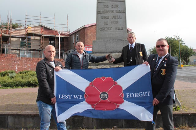 John McAleese MM Commemoration Society members, including John's twin brother William (back left). Picture: Snaphammy Photography.