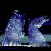 Kelpies turned blue to show support for NHS carers
