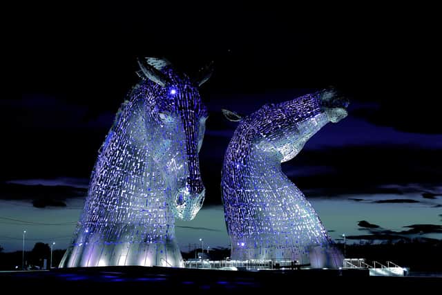 Kelpies turned blue to show support for NHS carers
